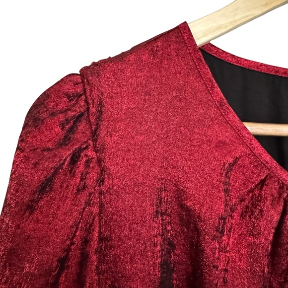 Lane Bryant Blouson-Sleeve Belted Fit & Flare Dress Rhubarb Size 14 NWT - Picture 4 of 13